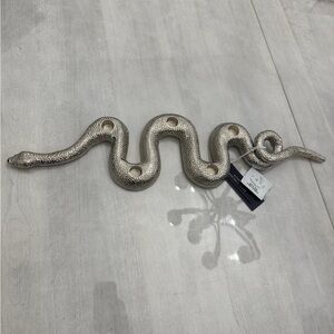 NWT HomeGoods Rachel Zoe Metal Silver Snake Candle Holder Candelabra